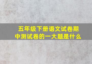 五年级下册语文试卷期中测试卷的一大题是什么