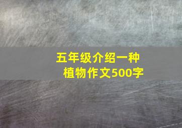 五年级介绍一种植物作文500字