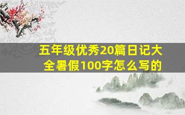 五年级优秀20篇日记大全暑假100字怎么写的