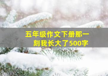 五年级作文下册那一刻我长大了500字