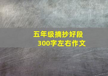 五年级摘抄好段300字左右作文