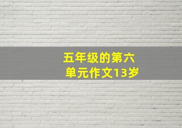 五年级的第六单元作文13岁