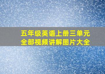 五年级英语上册三单元全部视频讲解图片大全