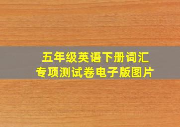 五年级英语下册词汇专项测试卷电子版图片