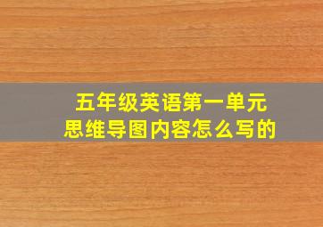 五年级英语第一单元思维导图内容怎么写的