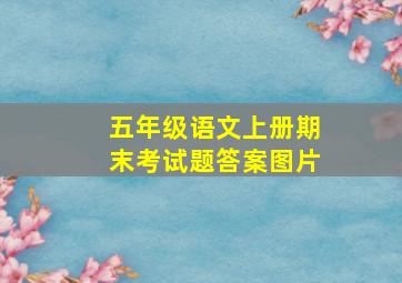 五年级语文上册期末考试题答案图片