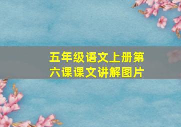 五年级语文上册第六课课文讲解图片