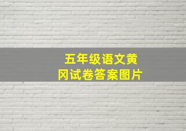 五年级语文黄冈试卷答案图片