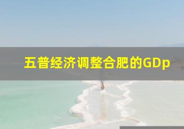 五普经济调整合肥的GDp