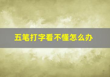 五笔打字看不懂怎么办