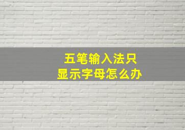 五笔输入法只显示字母怎么办