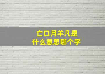 亡口月羊凡是什么意思哪个字