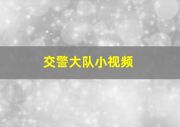 交警大队小视频