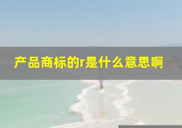 产品商标的r是什么意思啊