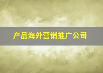 产品海外营销推广公司