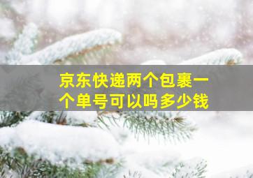 京东快递两个包裹一个单号可以吗多少钱