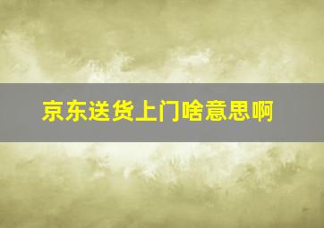 京东送货上门啥意思啊