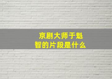 京剧大师于魁智的片段是什么