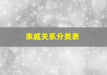 亲戚关系分类表