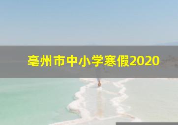 亳州市中小学寒假2020