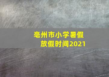 亳州市小学暑假放假时间2021