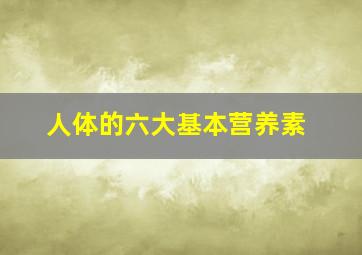 人体的六大基本营养素