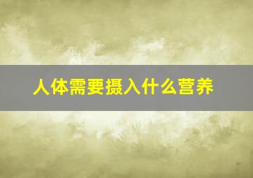 人体需要摄入什么营养