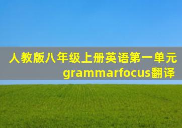 人教版八年级上册英语第一单元grammarfocus翻译