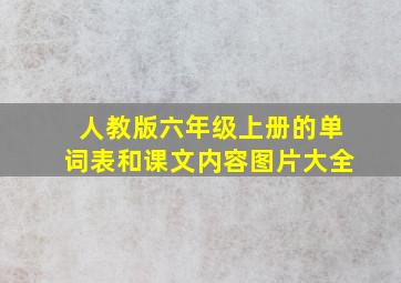 人教版六年级上册的单词表和课文内容图片大全