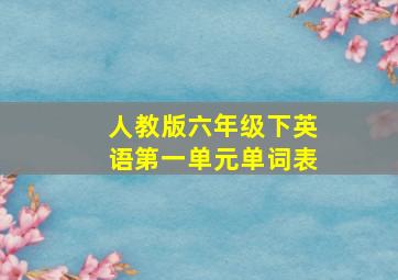 人教版六年级下英语第一单元单词表