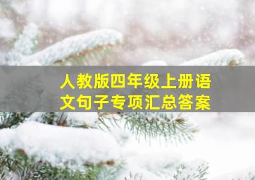 人教版四年级上册语文句子专项汇总答案