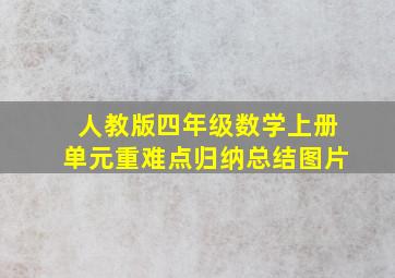 人教版四年级数学上册单元重难点归纳总结图片