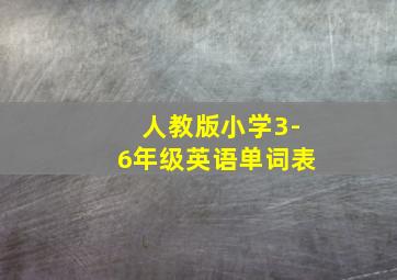 人教版小学3-6年级英语单词表