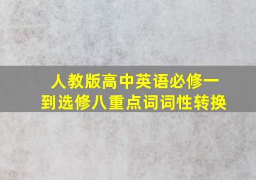 人教版高中英语必修一到选修八重点词词性转换