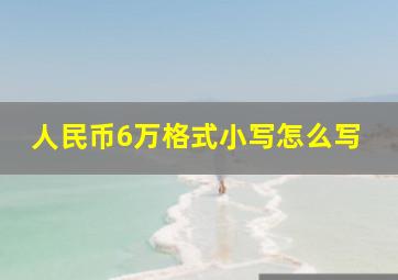 人民币6万格式小写怎么写