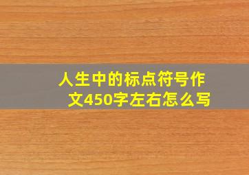 人生中的标点符号作文450字左右怎么写