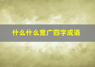 什么什么宽广四字成语