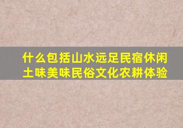 什么包括山水远足民宿休闲土味美味民俗文化农耕体验