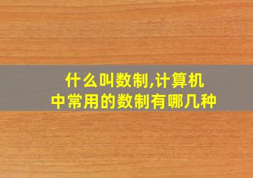 什么叫数制,计算机中常用的数制有哪几种