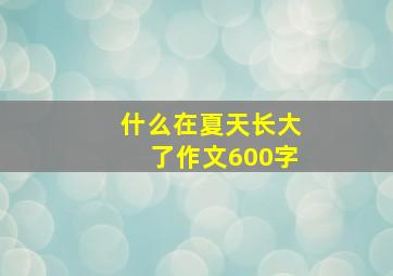 什么在夏天长大了作文600字