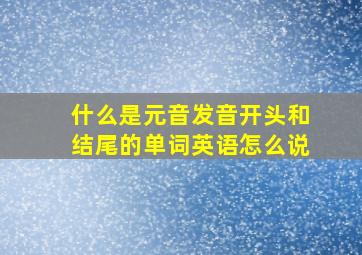 什么是元音发音开头和结尾的单词英语怎么说