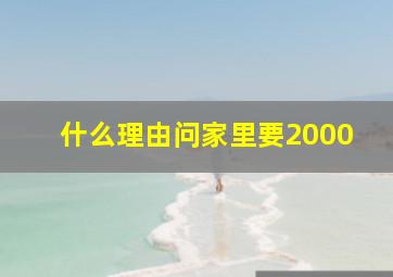 什么理由问家里要2000