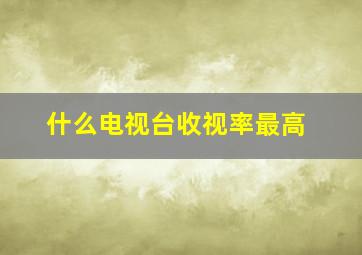 什么电视台收视率最高