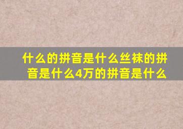 什么的拼音是什么丝袜的拼音是什么4万的拼音是什么