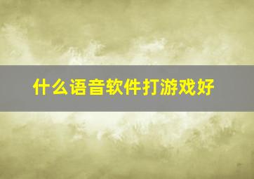 什么语音软件打游戏好