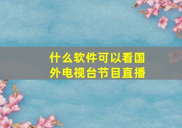 什么软件可以看国外电视台节目直播