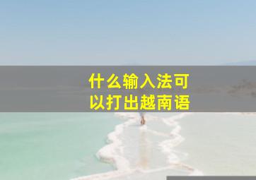 什么输入法可以打出越南语