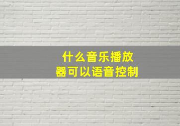 什么音乐播放器可以语音控制