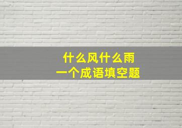 什么风什么雨一个成语填空题