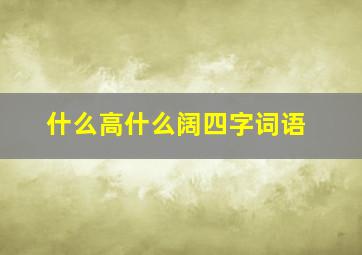 什么高什么阔四字词语